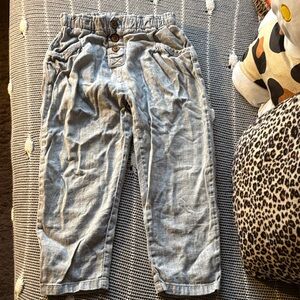 Zara Light Gray Kids Casual Drawstring Trousers